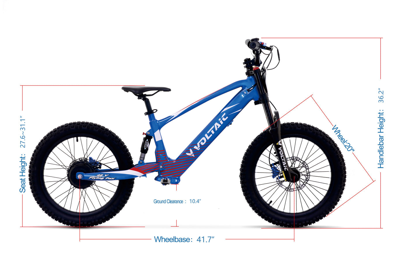 Voltaic Youth Electric Dirt Bike 20'' Flying Fox 48V w/ Hydraulic Brakes FREE SHIPPING