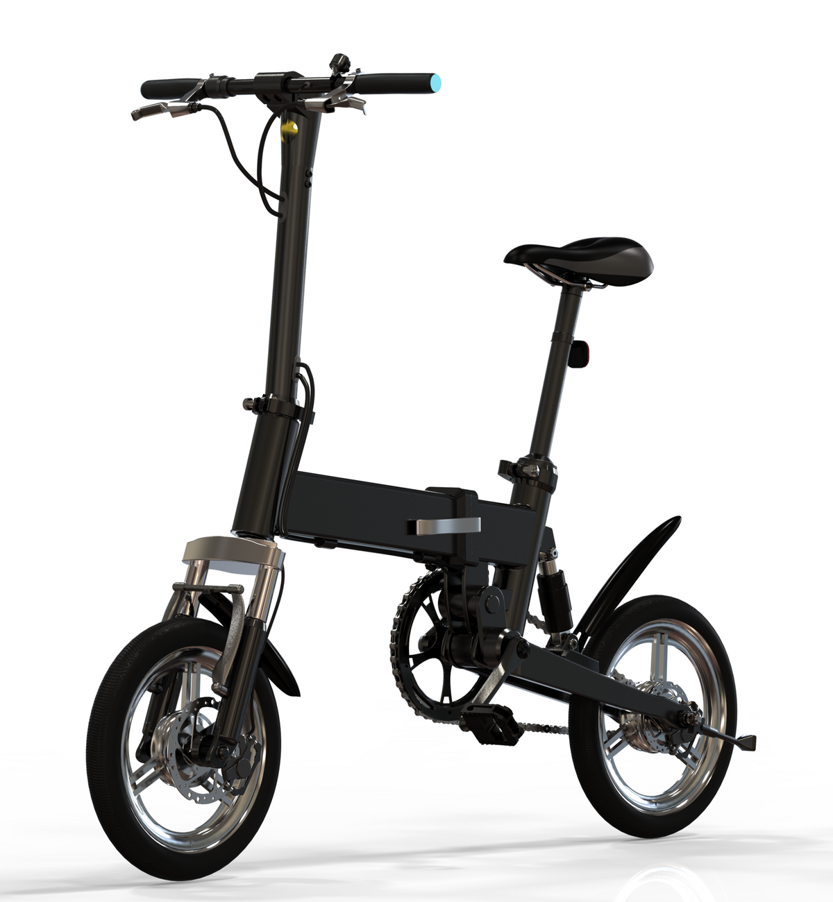 GLAREWHEEL 16'' FOLDING ELECTRIC CITY BIKE X3 BLACK FREE SHIPPING