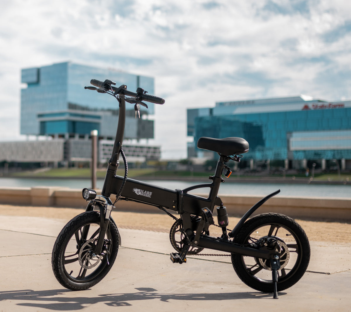 GLAREWHEEL 16'' FOLDING ELECTRIC CITY BIKE X3 BLACK FREE SHIPPING