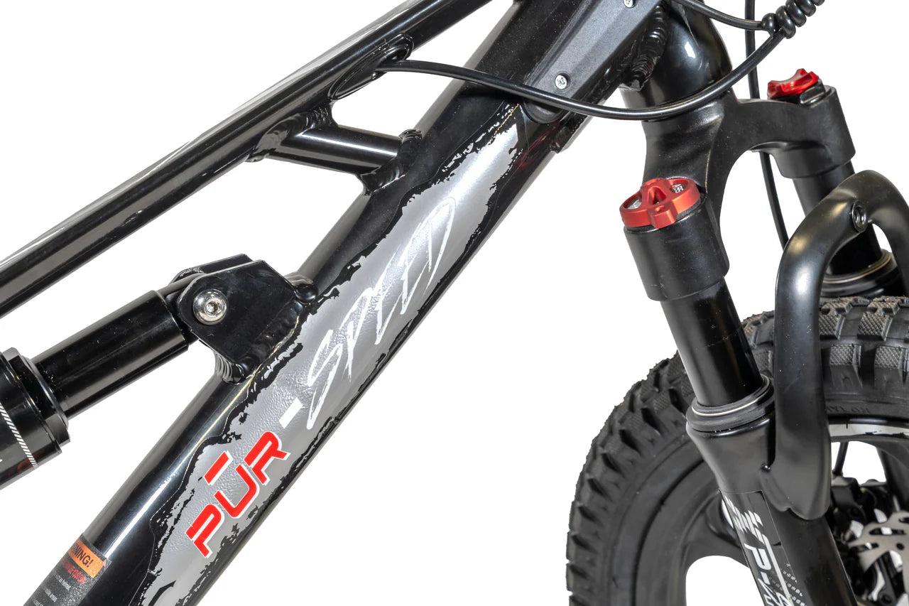 Pῡr-Speed 16" Xtreme ULTRA Electric Balance Bike with FULL SUSPENSION, 52v/350w Motor and 5.0Ah Battery FREE SHIPPING